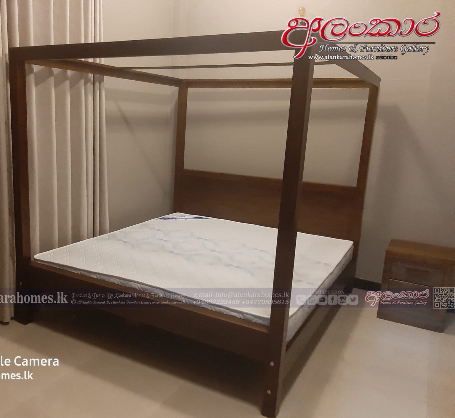 ABED 262 Box Type Canopy Bed – Alankarahomes.lk