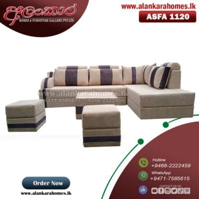 ASFA 1120 Designer 79 L Shape Fabric Conner Sofa