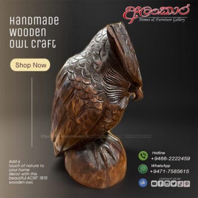 ACRF 1815 Wooden Owl (Premium) Handmade Craft - Image 2