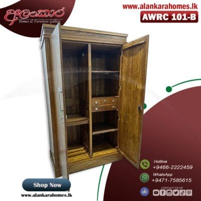 AWRC 101-B Double Door Wardrobe Cupboard - Image 2