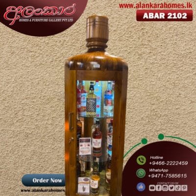 ABAR 2102 Alankara Bottle Mini Bar Display Cabinet (Premium) - Image 3