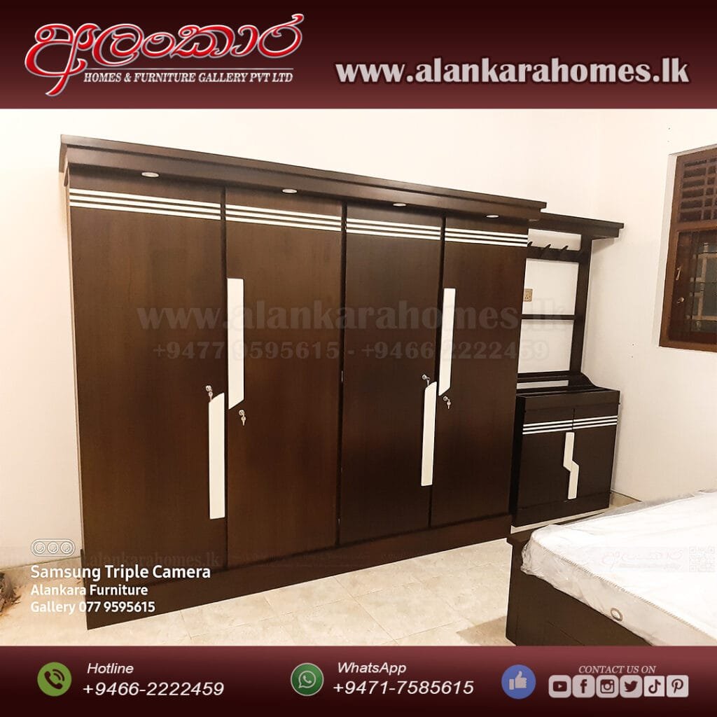 AWRC 117-D Four Door Wardrobe Cupboard With Lighting – Alankarahomes.lk