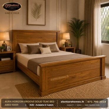 Aura Horizon Groove Solid Teak Bed – ABED 10001