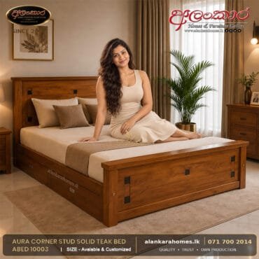 Aura Corner Stud Solid Teak Bed ABED 10003 by Alankara Homes