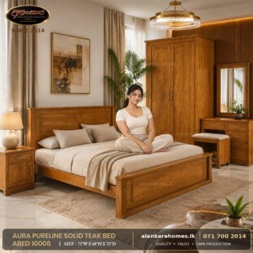 Aura Pureline Solid Teak Bed ABED 10006 by Alankara Homes