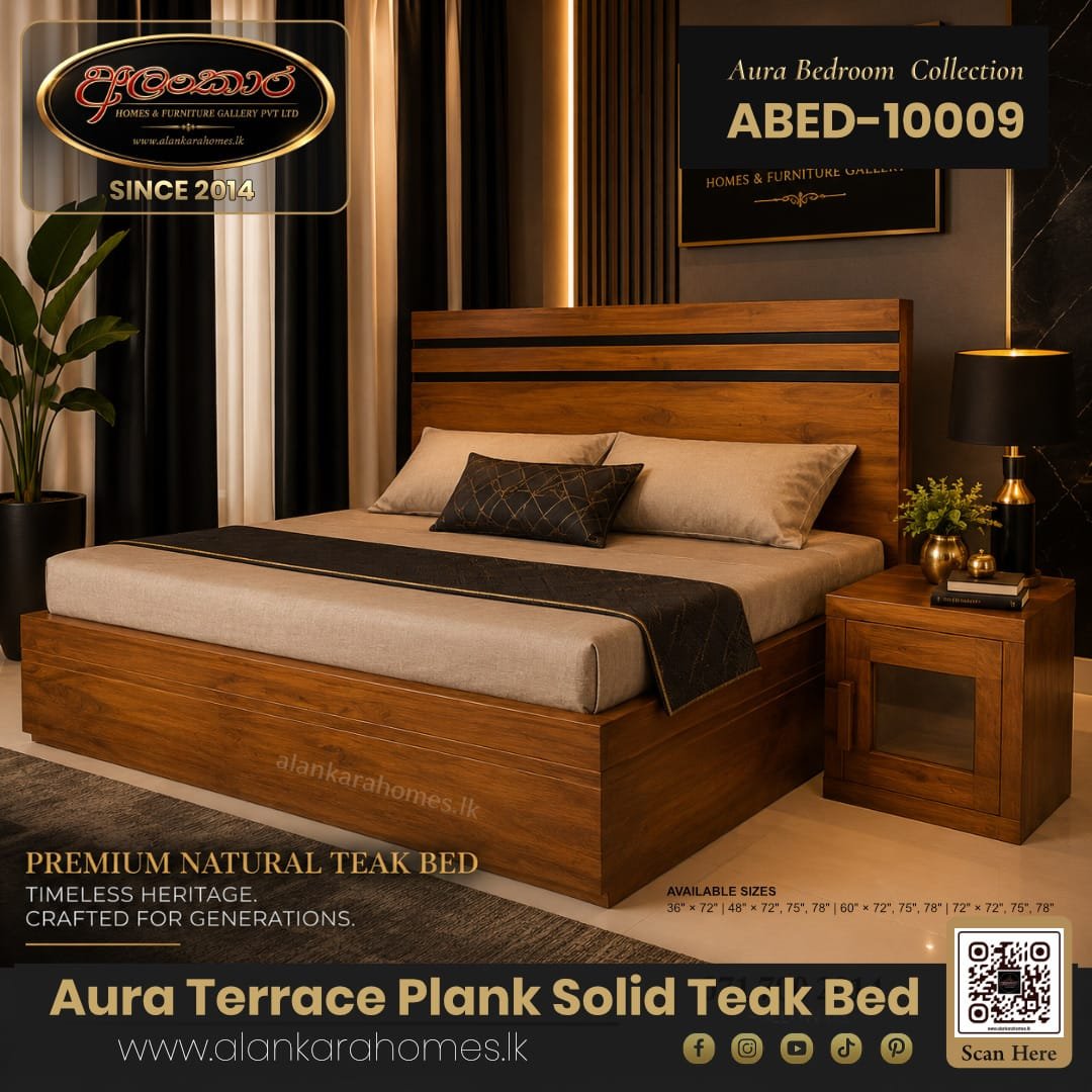 Aura Terrace Plank Solid Teak Bed ABED 10009 by Alankara Homes