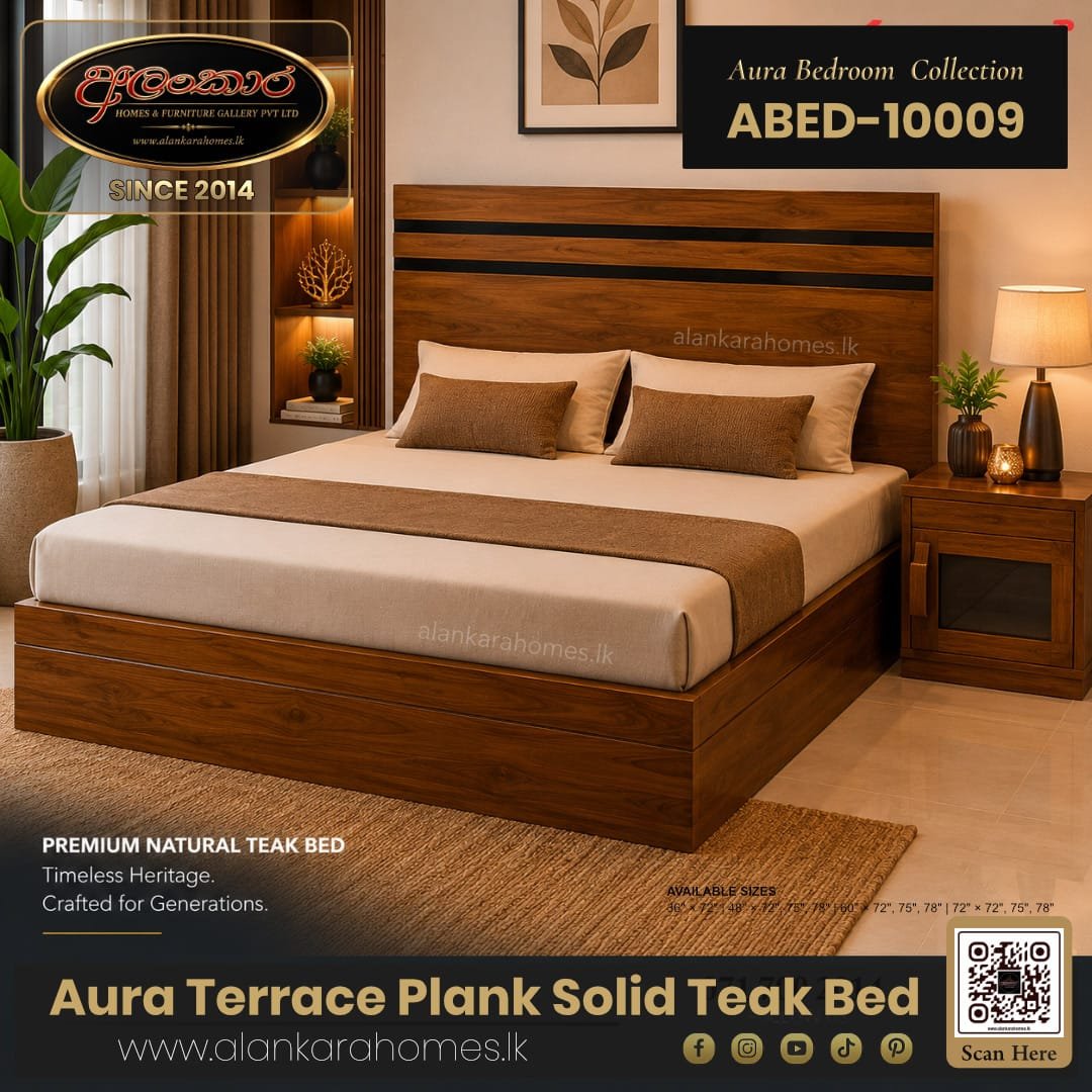 Aura Terrace Plank Solid Teak Bed ABED 10009 by Alankara Homes