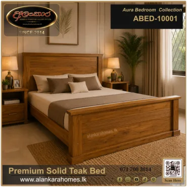 Aura Classic Panel Solid Teak Bed ABED 10001 by Alankara Homes