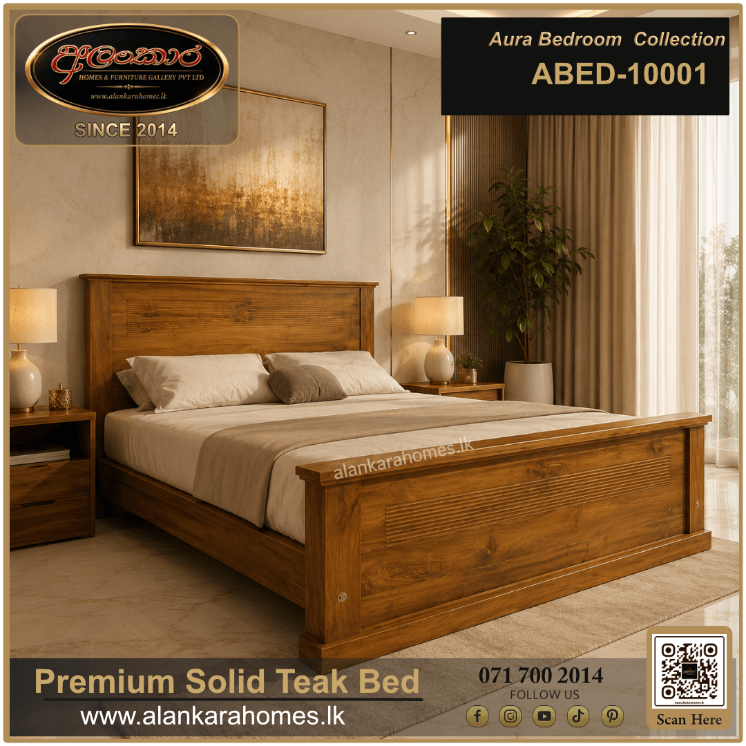 Aura Classic Panel Solid Teak Bed ABED 10001 by Alankara Homes