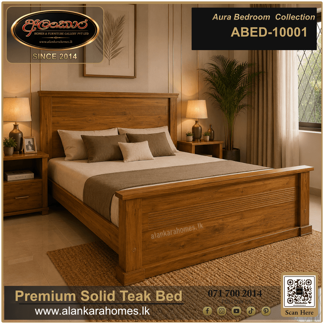 Aura Classic Panel Solid Teak Bed ABED 10001 by Alankara Homes